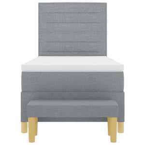 Boxspringbett Hellgrau 200x90 cm mit Kissen