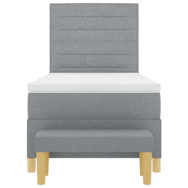 Boxspringbett Hellgrau 200x90 cm mit Kissen
