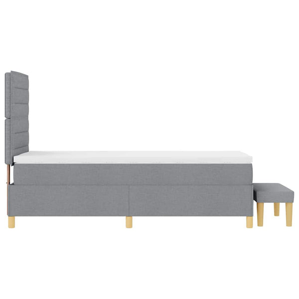 Boxspringbett Hellgrau 200x90 cm mit Kissen