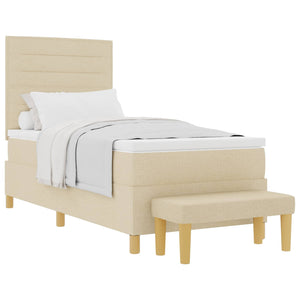 Boxspringbett Creme 200x90 cm mit Kissen