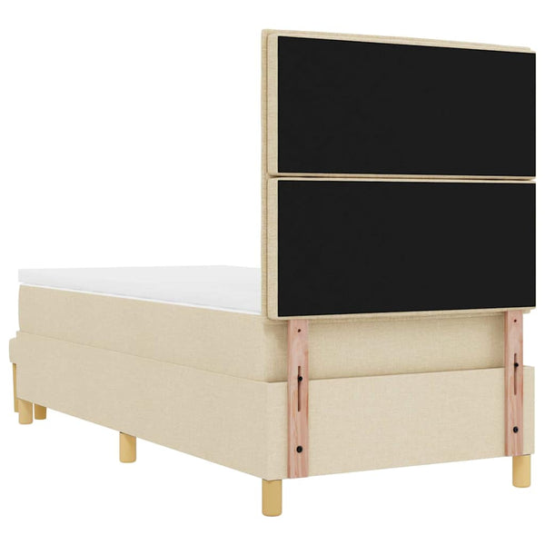 Boxspringbett Creme 200x90 cm mit Kissen