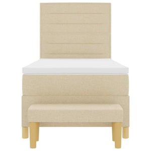 Boxspringbett Creme 200x90 cm mit Kissen