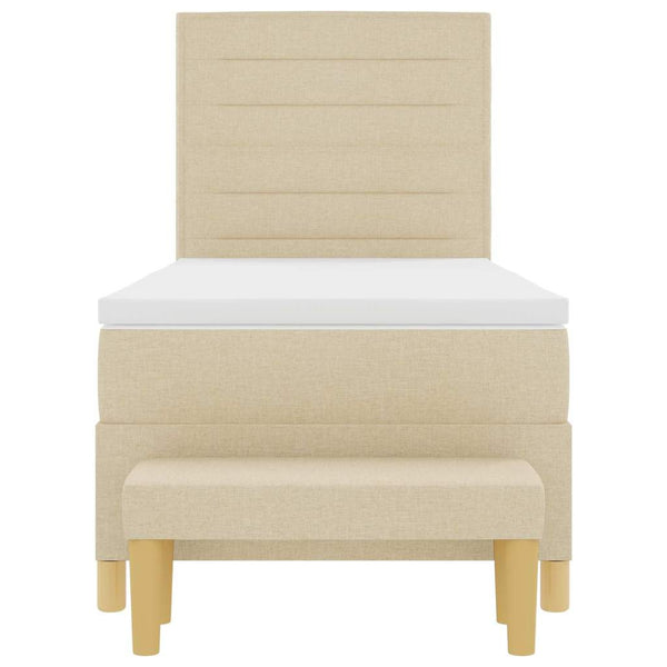 Boxspringbett Creme 200x90 cm mit Kissen
