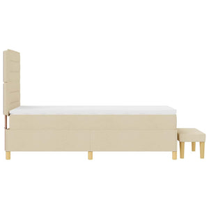 Boxspringbett Creme 200x90 cm mit Kissen