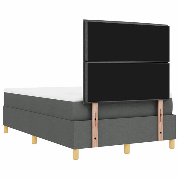 vidaXL Lit coffre tapissier avec tête de lit tissu gris foncé 190 x 120 cm