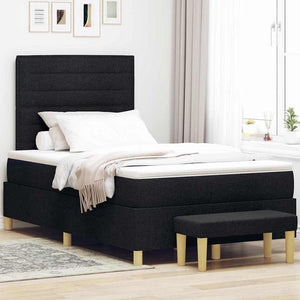 Boxspringbett mit Kopfteil Schwarz 190x120 cm