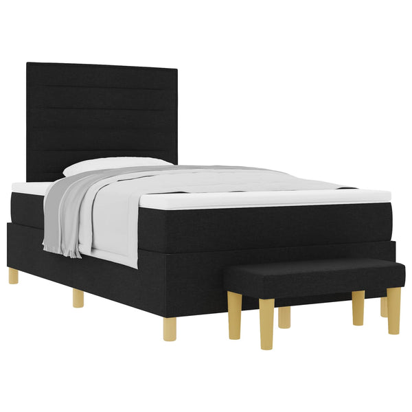 Boxspringbett mit Kopfteil Schwarz 190x120 cm