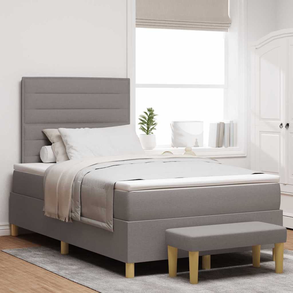 Boxspringbett Taupe 190x120 cm mit Kopfteil