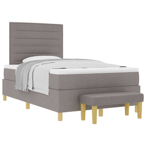 Boxspringbett Taupe 190x120 cm mit Kopfteil