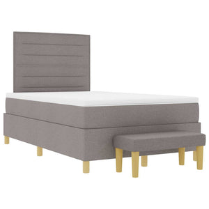 Boxspringbett Taupe 190x120 cm mit Kopfteil