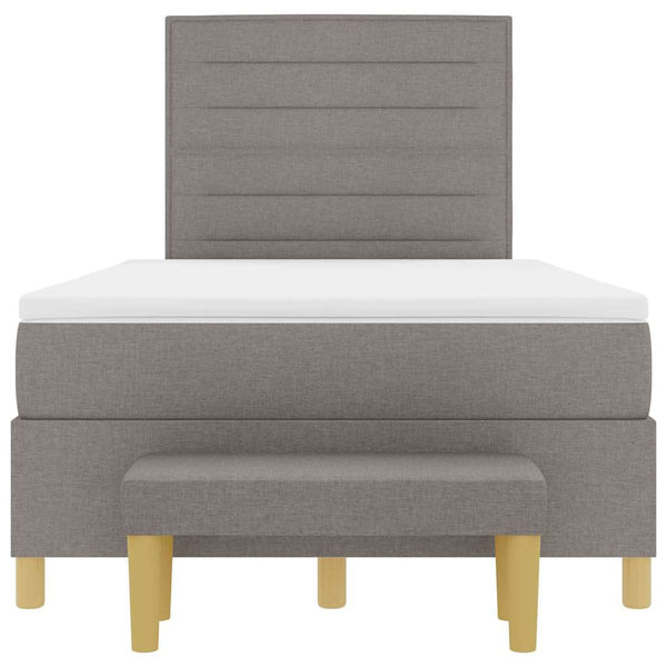 Boxspringbett Taupe 190x120 cm mit Kopfteil