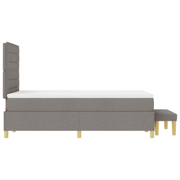 Boxspringbett Taupe 190x120 cm mit Kopfteil