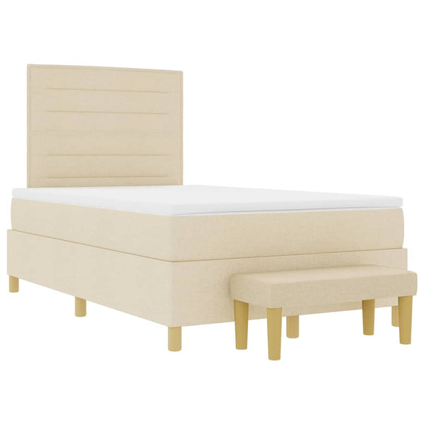 Boxspringbett Creme 190x120 cm mit Kissen