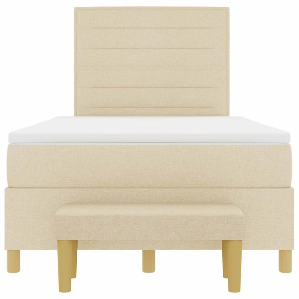 Boxspringbett Creme 190x120 cm mit Kissen