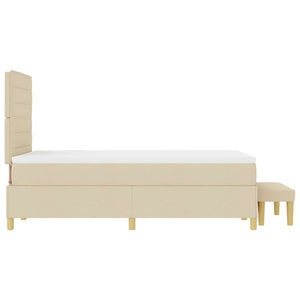 Boxspringbett Creme 190x120 cm mit Kissen