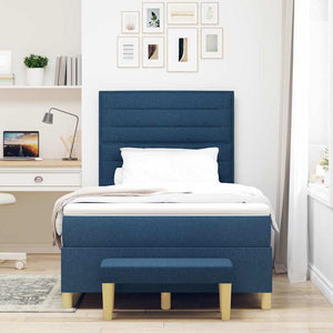 Boxspringbett Blau 190x120 cm mit Kissen