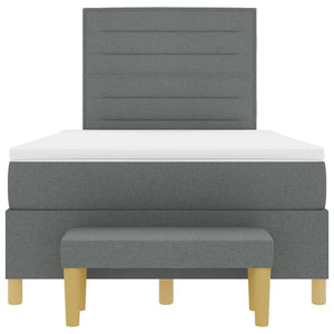 vidaXL Lit-coffre avec tête de lit gris foncé 200 x 120 cm tissu