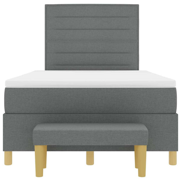 vidaXL Lit-coffre avec tête de lit gris foncé 200 x 120 cm tissu