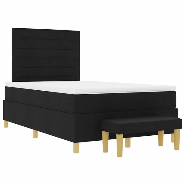 Lit coffre vidaXL avec tête de lit tissu noir 200 x 120 cm
