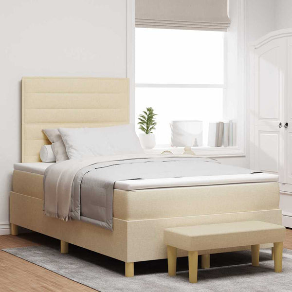 Boxspringbett Creme 200x120 cm mit Kopfteil