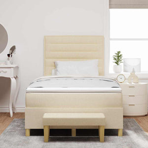 Boxspringbett Creme 200x120 cm mit Kopfteil