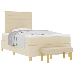 Boxspringbett Creme 200x120 cm mit Kopfteil
