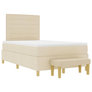 Boxspringbett Creme 200x120 cm mit Kopfteil