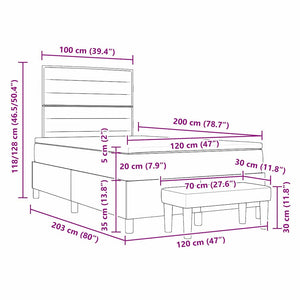 Boxspringbett Blau 200x120 cm