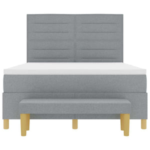 Boxspringbett Hellgrau 200x140 cm mit Kissen