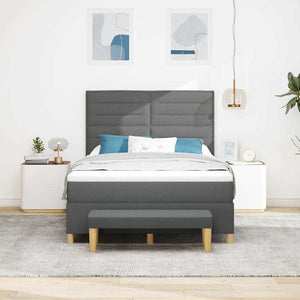 vidaXL Lit boxspring avec oreillers Gris foncé 200 x 140 cm Tissu