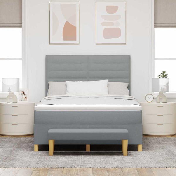 vidaXL Lit coffre avec oreillers gris clair 200 x 160 cm tissu