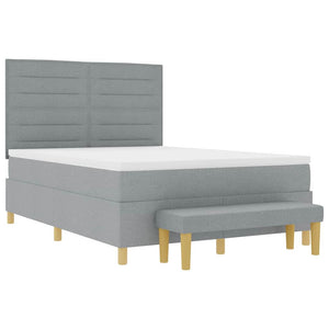 vidaXL Lit coffre avec oreillers gris clair 200 x 160 cm tissu