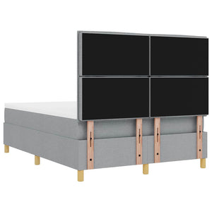 vidaXL Lit coffre avec oreillers gris clair 200 x 160 cm tissu