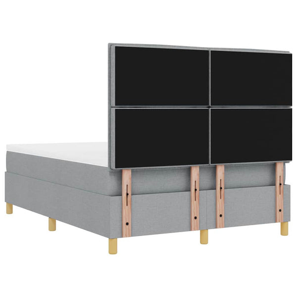 vidaXL Lit coffre avec oreillers gris clair 200 x 160 cm tissu