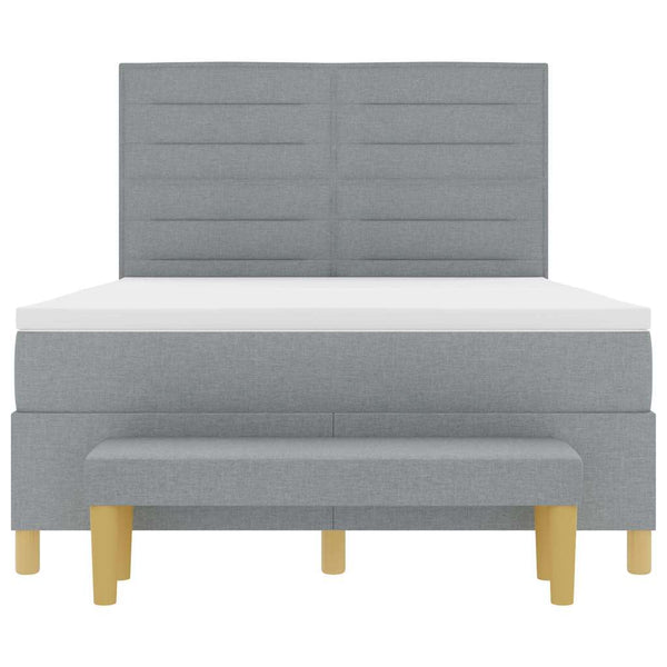 vidaXL Lit coffre avec oreillers gris clair 200 x 160 cm tissu