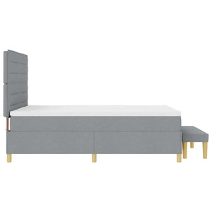 vidaXL Lit coffre avec oreillers gris clair 200 x 160 cm tissu