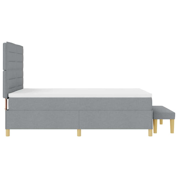 vidaXL Lit coffre avec oreillers gris clair 200 x 160 cm tissu