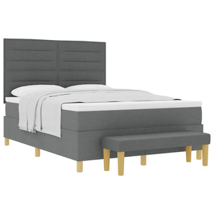 vidaXL Lit coffre avec oreillers gris foncé 200 x 160 cm tissu