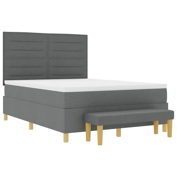 vidaXL Lit coffre avec oreillers gris foncé 200 x 160 cm tissu