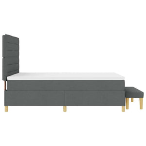vidaXL Lit coffre avec oreillers gris foncé 200 x 160 cm tissu