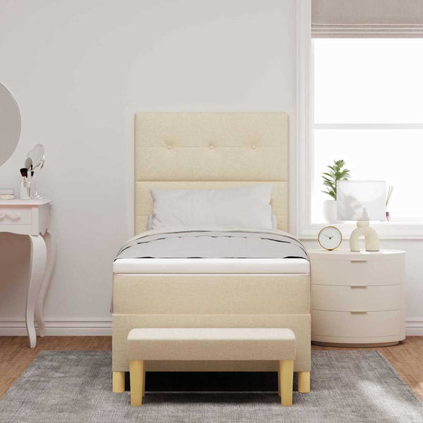 Boxspringbett Creme 200x80 cm mit Kissen