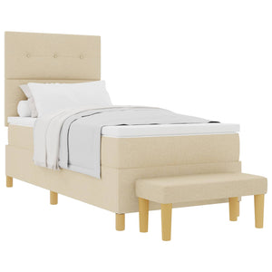 Boxspringbett Creme 200x80 cm mit Kissen