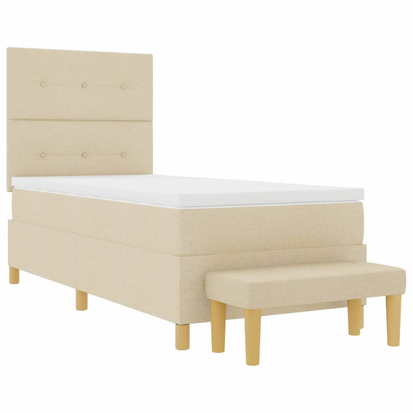 Boxspringbett Creme 200x80 cm mit Kissen