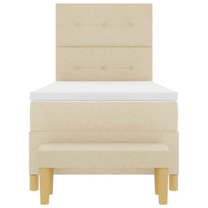 Boxspringbett Creme 200x80 cm mit Kissen
