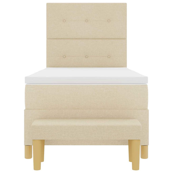 Boxspringbett Creme 200x80 cm mit Kissen