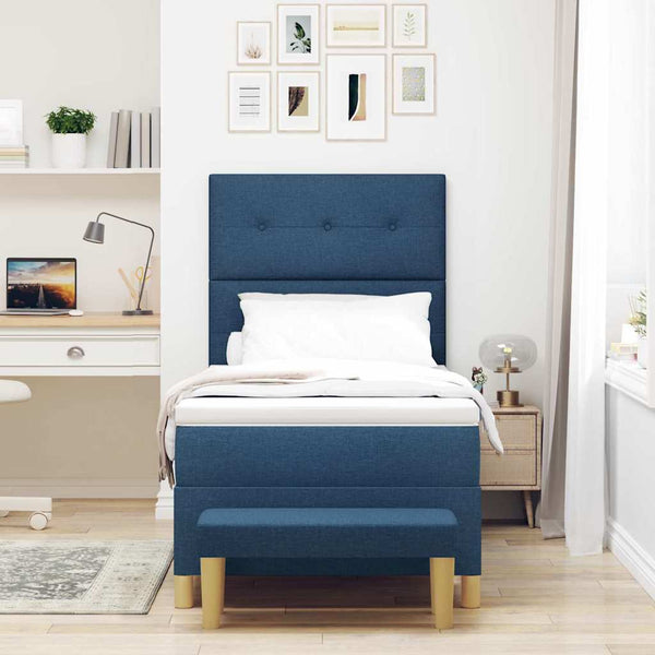 Boxspringbett Blau 200x80 cm mit Kissen