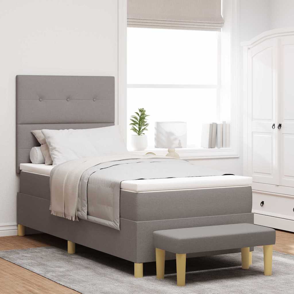 Boxspringbett Taupe mit Kissen 200x100 cm