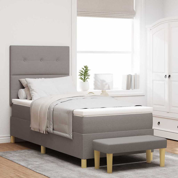 Boxspringbett Taupe mit Kissen 200x100 cm