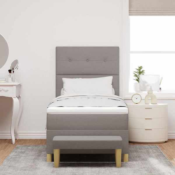 Boxspringbett Taupe mit Kissen 200x100 cm