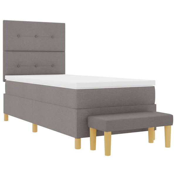 Boxspringbett Taupe mit Kissen 200x100 cm